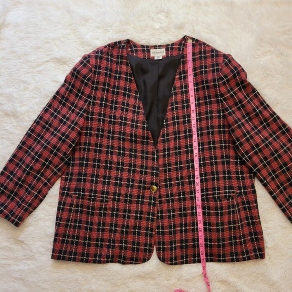Plaid Wool Mix Blazer 24W - Picture 4 of 8